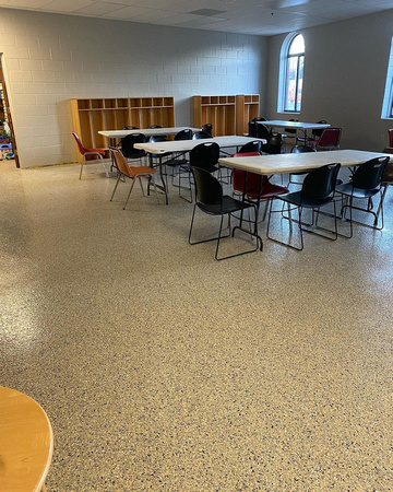 YMCA had multiples classrooms coated with HERMETIC™ Flake by JB Epoxy Flooring 3