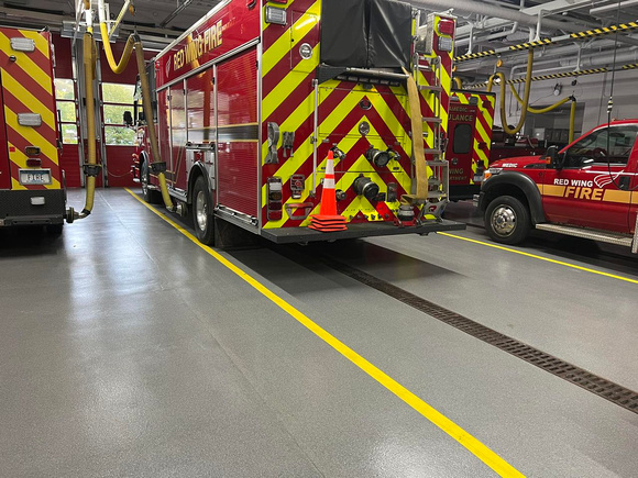 Apparatus floor at Red Wing Fire Department HERMETIC@ Quartz by Concrete Dynamics LLC 1