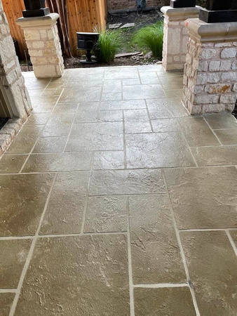 Hand cut stone tile look with THIN-FINISH™ by Kevin C Durant with TexCoat Decorative Concrete 4