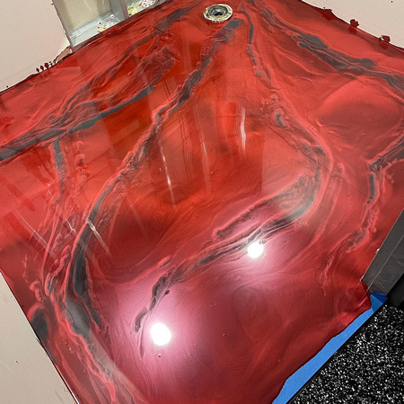Commercial tattoo shop flake & reflector for the bathroom in Tampa, FL by Dynamic Floor  Coatings 6