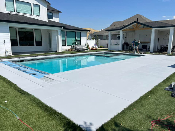 Pool deck using THING-FINISH™ Overlay by Snake River Epoxy 5