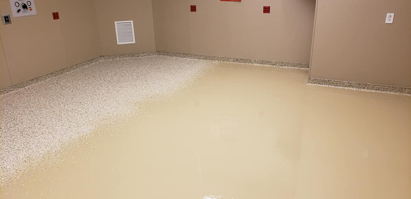 Phase 1 of 6 for Mirimar Surgical Center flake with integrated cove base by All Bright Floor Restoration, LLC - 6