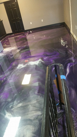 Den of Sinz @denofsinz tattoo shop combo purple reflector and flake by DCE Flooring LLC @DCEflooring - 2