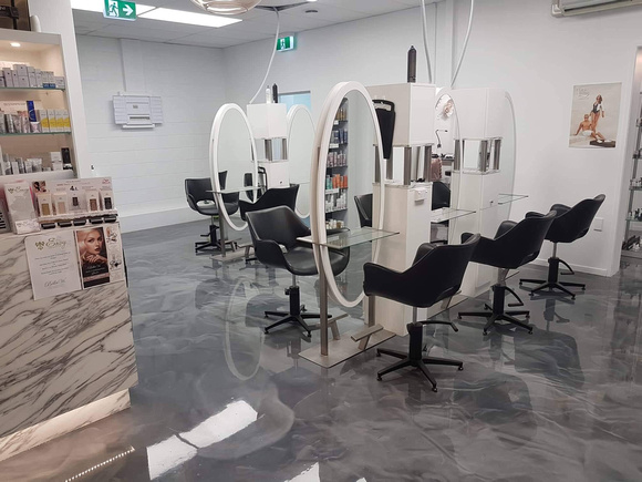 Envy Taupo Hair Salon in NZ titanium reflector by Bodman Concrete LImited @BCCFLOORCOATS - 4
