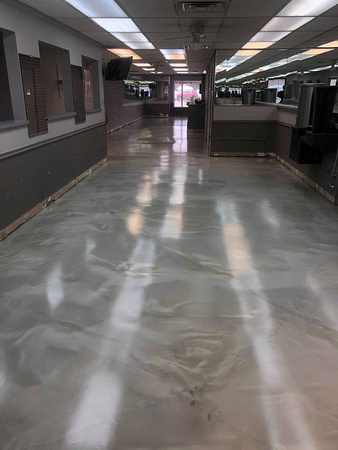 Salon in Royal Oak, MI pt1 reflector charcoal pearl over medium gray base with ausv with agg by ProTech Concrete Coatings @ProTechConcreteServices - 1