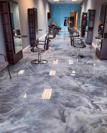 Salon in Fort Pierce, FL reflector by Cova Floor Coatings @covafloorcoatings