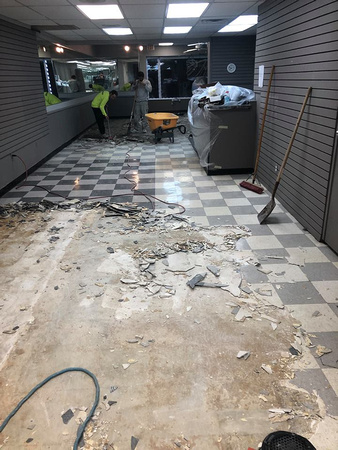 Salon in Royal Oak, MI pt1 reflector charcoal pearl over medium gray base with ausv with agg by ProTech Concrete Coatings @ProTechConcreteServices - 12