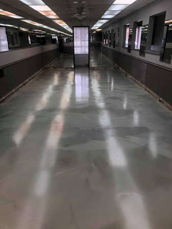 Salon in Royal Oak, MI pt1 reflector charcoal pearl over medium gray base with ausv with agg by ProTech Concrete Coatings @ProTechConcreteServices - 2