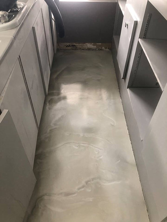 Salon in Royal Oak, MI pt1 reflector charcoal pearl over medium gray base with ausv with agg by ProTech Concrete Coatings @ProTechConcreteServices - 5
