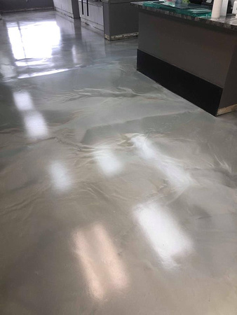 Salon in Royal Oak, MI pt1 reflector charcoal pearl over medium gray base with ausv with agg by ProTech Concrete Coatings @ProTechConcreteServices - 3