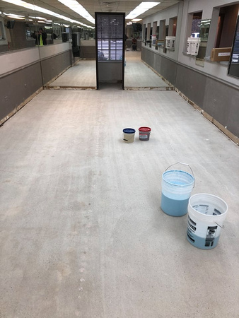 Salon in Royal Oak, MI pt1 reflector charcoal pearl over medium gray base with ausv with agg by ProTech Concrete Coatings @ProTechConcreteServices - 8
