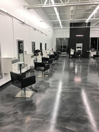 Studio 200 hair salon titanium reflector with urethane and aluminum oxide top coats by Stone Image Concrete Designs Inc. @stoneimagedesigns - 7