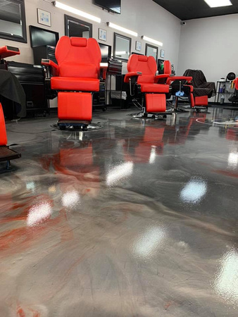 The Barbershop in Jacksonville, FL reflector titanium with charcoal pearl and russet highlights over black base by Liquid Perfection - 11