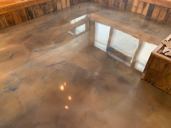 North Banks Raw Bar in Corolla, NC custom reflector by Distinguished Designs Decorative Concrete Coatings and Epoxy Floors @ddconcrete.net - 1