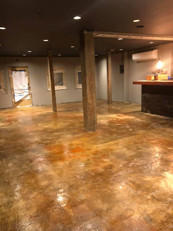 Puget Sound area restaurant thin-finish and reflector bartop by NW Custom Concrete Resurfacing @nwccr - 1