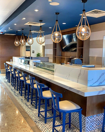 Mahi's @MahisVB restaurant in Virginia Beach, VA bace-line flake blue reflector by Distinguished Designs Decorative Concrete Coatings and Epoxy Floors @ddconcrete.net - 7