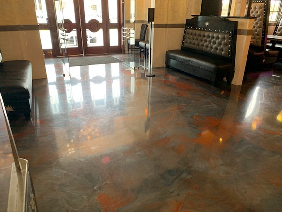 Mexico Viejo restaurant in South Boston, VA reflector by Distinguished Designs Decorative Concrete Coatings and Epoxy Floors @ddconcrete.net - 4