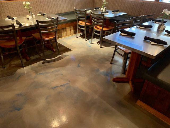 North Banks Restaurant & Raw Bar @northbank reflector by Distinguished Designs Decorative Concrete and Epoxy Floors @ddconcrete.net - 2