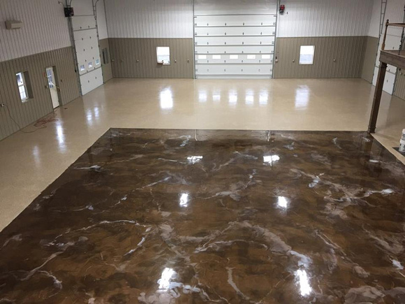 #74 Industrial reflector and flake combo 6k sqft by Distinguished Designs Decorative Concrete - 2