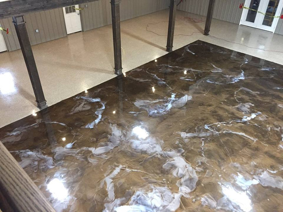 #74 Industrial reflector and flake combo 6k sqft by Distinguished Designs Decorative Concrete - 6