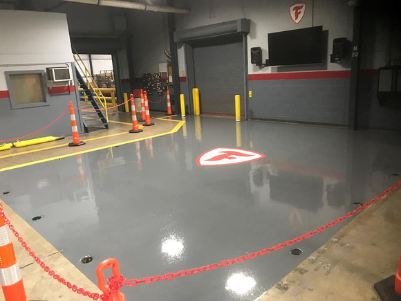 #87 Firestone Building Products management meeting area dark gray neat by Decorative Concrete of South Arkansas - 1