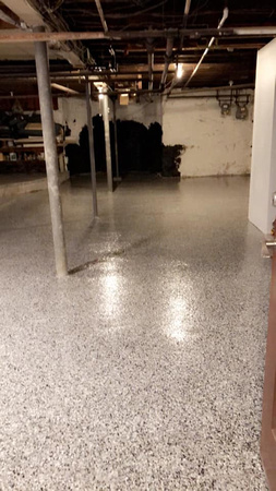 Workshop flake with spartic-all top coat by JB Epoxy Flooring - 1