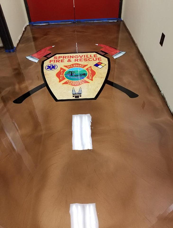 #23 Springville Fire and Rescue Department reflector with logo by Hopkins Flooring LLC - 1