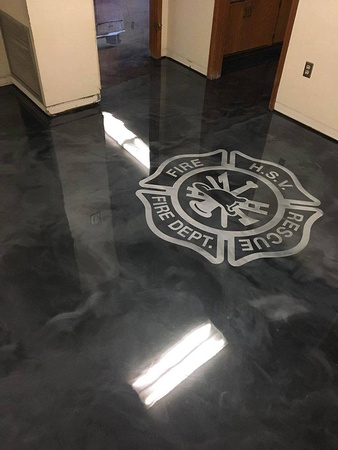 Hot Springs Village Fire Department reflector with logo by Curtis Winston Concrete Coatings - 2