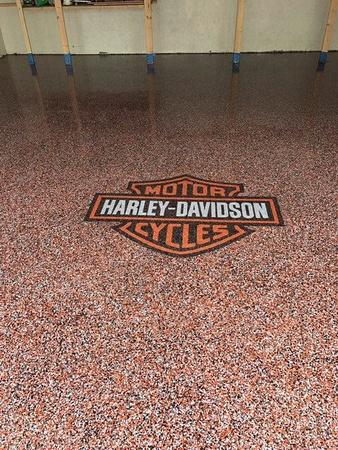 #35 GP combo Flake and thin-finish with Harley logo by Mario at Bushami Corporation of Schiller Park, IL - 2