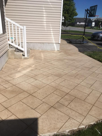 Ashlar slate tile patio by L-A Concrete Finishing - 3