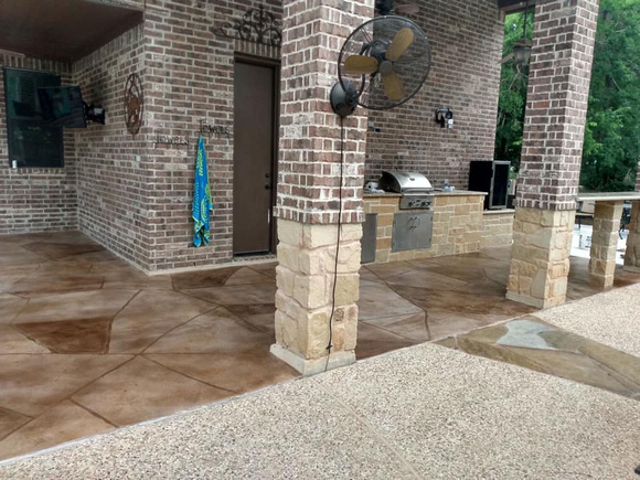 Patio hand carved stone by Texas Concrete Innovations @texasconcreteinnovations - 6