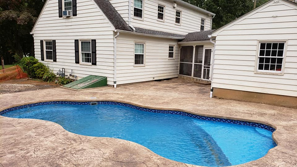 Pool deck stamped by Advanced Concrete Solutions LLC @advancedconcretesolutionsnj - 5