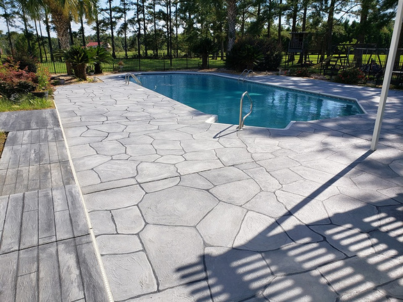Pool flagstone and hw by DelRailey Designs Inc. @DelRaileyDesigns - 2