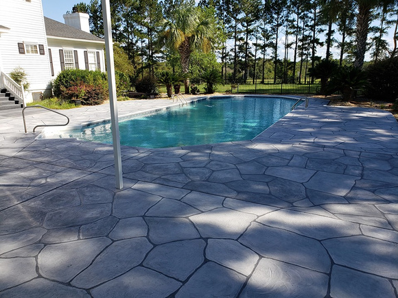 Pool flagstone and hw by DelRailey Designs Inc. @DelRaileyDesigns - 3