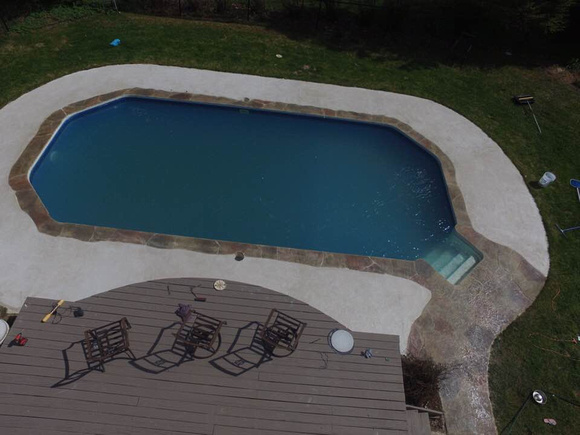 Pool texture-pave custom stain hand carved stone by Floormaster Concrete Design - 2