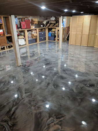 #81 HOP basement titanium and charcoal pearl reflector by Johnstone & Bianchi Enhanced Flooring Concepts LLC @JohnstoneBianchiEFC - 1