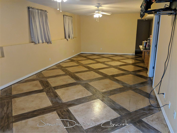 HOP tile and wood border by Jamros Decorative Concrete @jamrosdecorativeconcrete IG-jamrosdecorative - 1