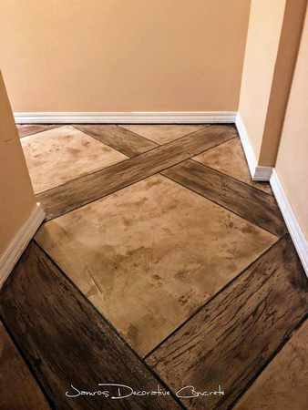 HOP tile and wood border by Jamros Decorative Concrete @jamrosdecorativeconcrete IG-jamrosdecorative - 3