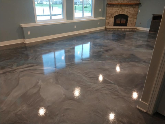 HOP titanium charcoal pearl and touch of sky blue reflector by A R Flooring Installation & Concrete Floor Solutions - 1
