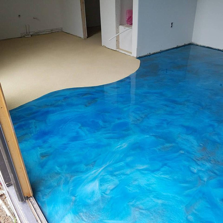HOP water sky blue and rialto reflector by Limitless Innovations Decorative Concrete @LimitlessConcreteDesigns - 1