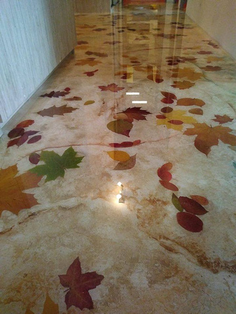 Stamped concrete with autumn leaf by Zubek Dariusz Duszek - 4