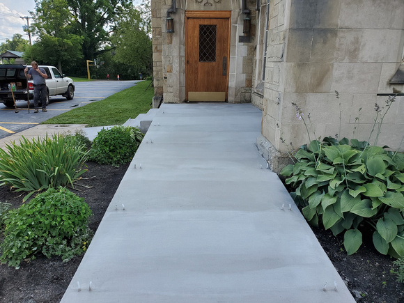 Church sidewalk concrete repair restoration by Kevin Redeye - 1