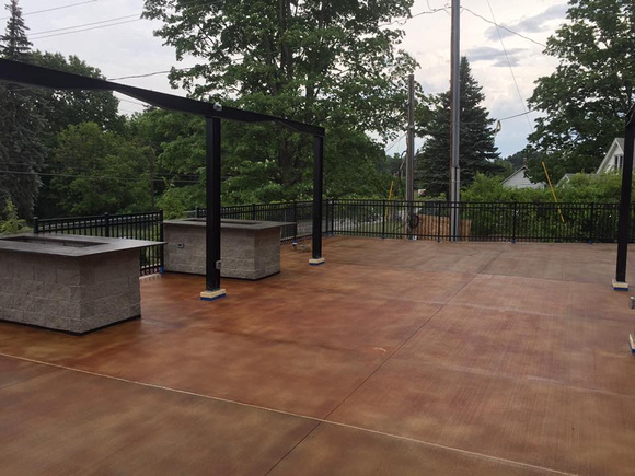 Philly Bar & Lounge patio stained broom finish by Gimondo Epoxy and Concrete, Inc. - 1