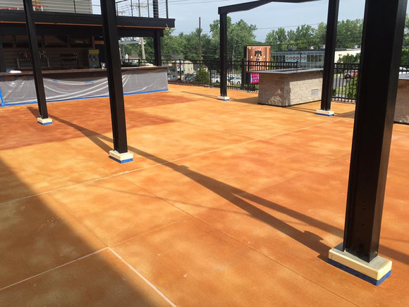 Philly Bar & Lounge patio stained broom finish by Gimondo Epoxy and Concrete, Inc. - 2