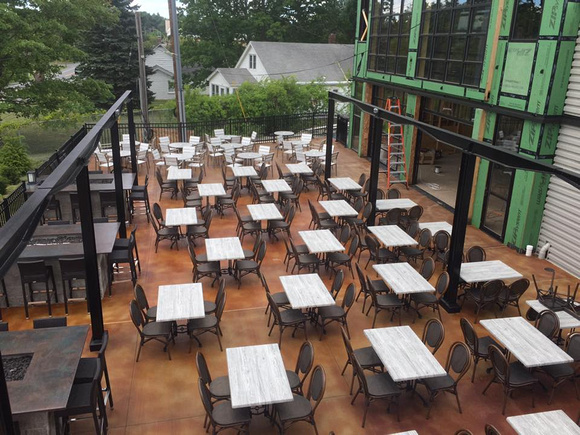 Philly Bar & Lounge patio stained broom finish by Gimondo Epoxy and Concrete, Inc. - 5
