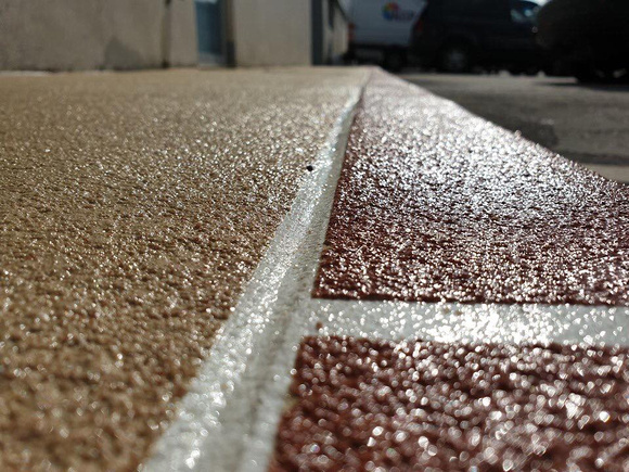 Walkway outside ECS Ireland splatter texture thin-finish - 2