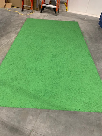 Combo dark green reflector in office and john deere green flake in service bays by Avi Kumar of Meridian Building Services - 10