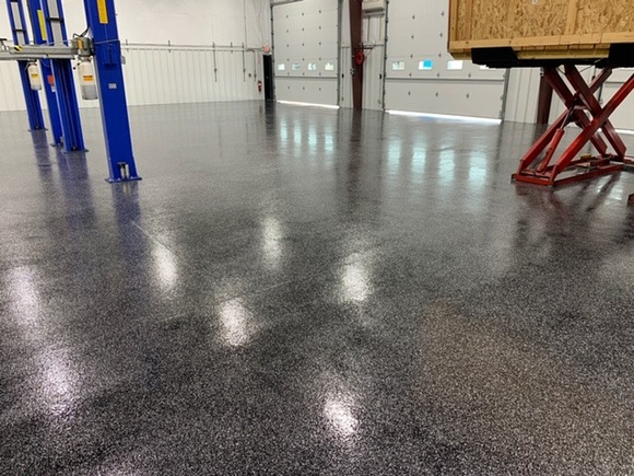 The Metal Shop - Monster Truck Fabrication facility flake by Distinguished Designs Decorative Concrete Coatings and Epoxy Floors @ddconcrete.net - 8