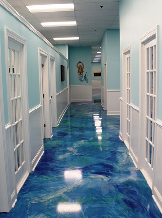 Beach Pros Realty in Virginia Beach blue reflector by Distinguished Designs Decorative Concrete Coatings and Epoxy Floors @ddconcrete.net - 3