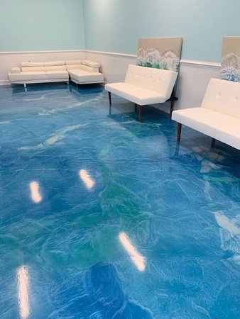 Beach Pros Realty in Virginia Beach blue reflector by Distinguished Designs Decorative Concrete Coatings and Epoxy Floors @ddconcrete.net - 11